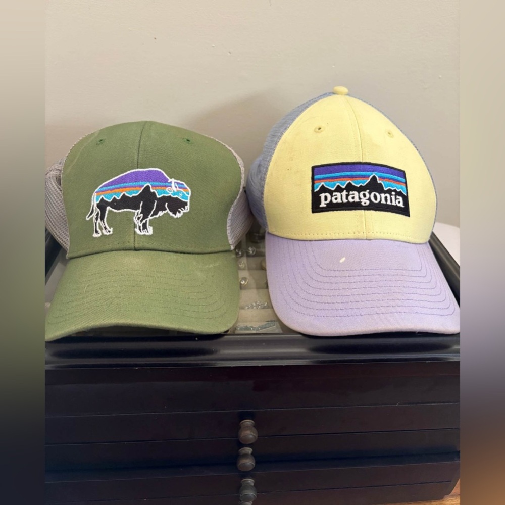 Patagonia Green and Yellow Trucker Hats